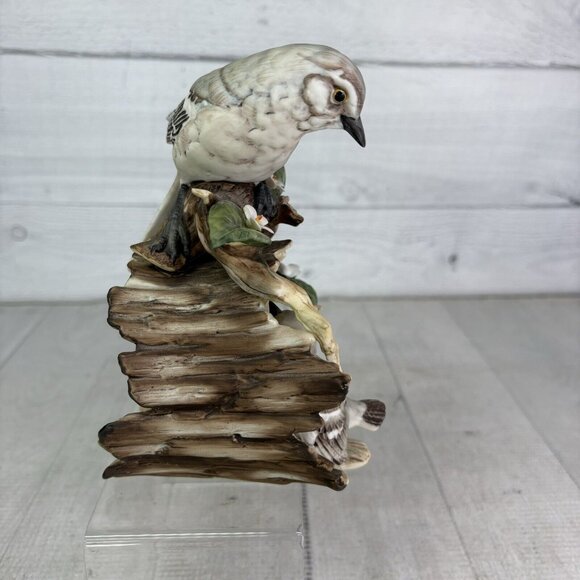 Vintage Masterpiece By Homco MOCKINGBIRD & CHICK Mother Baby Porcelain Figurine - Picture 3 of 16